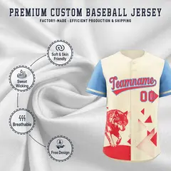 Powder Blue Light Khaki Raptor Series Raglan Baseball Jersey 3