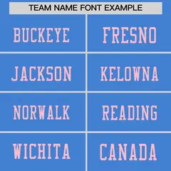 Powder Blue Light Pink Sequin Lettering Football Jersey 3