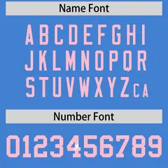 Powder Blue Light Pink Sequin Lettering Football Jersey 4