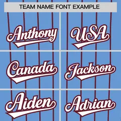 Powder Blue Maroon Stripe Fashion Baseball Jersey 3
