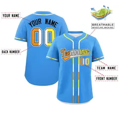 Powder Blue Maverique Pride Month Baseball Jersey 2
