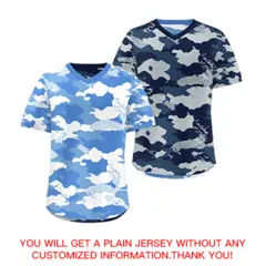Powder Blue Midnight Blue Silver Camo Reversible Pullover Baseball Jersey 9