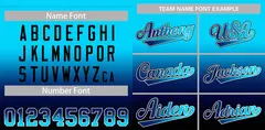 Powder Blue Navy-Black Gradient Baseball Jersey 3