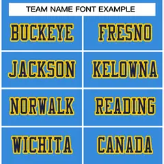 Powder Blue Navy-Gold Classic Style Football Jersey 3