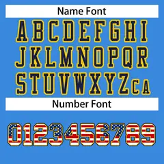 Powder Blue Navy-Gold Classic Style Football Jersey 4