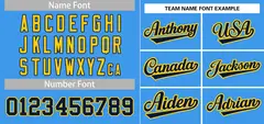Powder Blue Navy-Gold Stripe Raglan Baseball Jersey 3