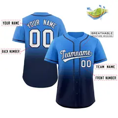 Powder Blue Navy Gradient Fashion Baseball Jersey 2
