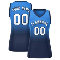 Powder Blue Navy Gradient Mesh Basketball Jersey for Women 1