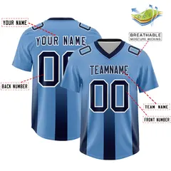 Powder Blue Navy Gradient Vertical Stripe Football Jersey 2