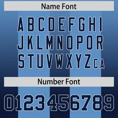 Powder Blue Navy Gradient Vertical Stripe Football Jersey 4
