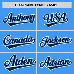 Powder Blue Navy Half Stripe Authentic Baseball Jersey 3