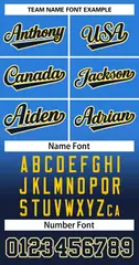 Powder Blue Navy Navy-Gold Gradient Two-Button Softball Jersey 3