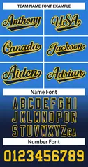 Powder Blue Navy Navy-Gold Gradient Two-Button Softball Jersey 3