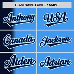 Powder Blue Navy Pinstripe Gradient Baseball Jersey 3