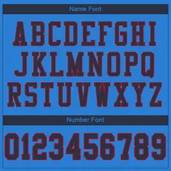Powder Blue Navy-Red Classic Style Mesh Football Jersey 3