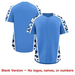 Powder Blue Navy Side Camo Baseball Jersey 6