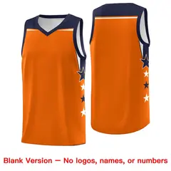 Powder Blue Navy Two Tone Side Star Color Block Basketball Jersey 6
