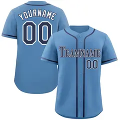Powder Blue Navy White Classic Authentic Baseball Jersey 1