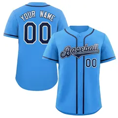 Powder Blue Navy White Classic Authentic Baseball Jersey 1