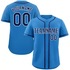 Powder Blue Navy White Classic Authentic Baseball Jersey 1