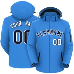 Powder Blue Navy-White Classic Waterproof Jacket