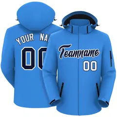 Powder Blue Navy-White Classic Waterproof Jacket