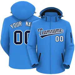 Powder Blue Navy-White Classic Waterproof Jacket