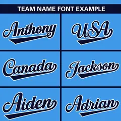 Powder Blue Navy-White Color Block Authentic Baseball Jersey 3