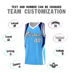 Powder Blue Navy White Color Block Basketball Jersey 4