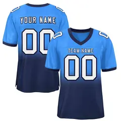 Powder Blue Navy-White Gradient Outdoor Football Jersey 1