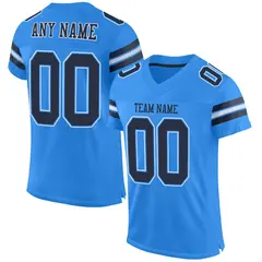 Powder Blue Navy-White Mesh Football Jersey 1