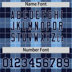 Powder Blue Navy-White Varsity Plaid Pattern Full-Snap Letterman Jacket 4