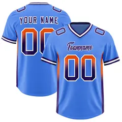 Powder Blue Orange and Purple Gradient Sides Football Jersey 1