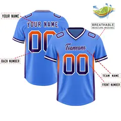 Powder Blue Orange and Purple Gradient Sides Football Jersey 2