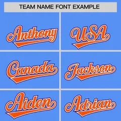 Powder Blue Orange and Purple Raglan Sleeves Baseball Jersey 3