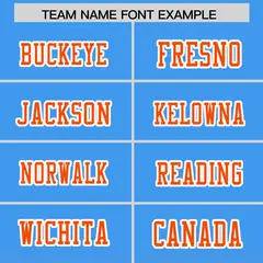 Powder Blue Orange Gradient Side Pattern Football Jersey 3