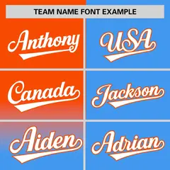 Powder Blue Orange Half Gradient Authentic Baseball Jersey 3
