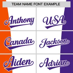 Powder Blue Orange Purple Three-Color Block Varsity Letterman Jacket 3