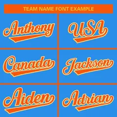 Powder Blue Orange Raglan Full-Snap Varsity Letterman Jacket 5