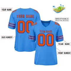 Powder Blue Orange-Royal Classic Authentic Football Jersey 2