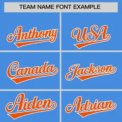 Powder Blue Orange White Gradient Raglan Varsity Letterman Jacket 3