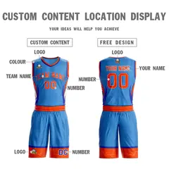 Powder Blue Orange White Graffiti Lightning Basketball Jersey 3