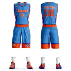Powder Blue Orange White Graffiti Lightning Basketball Jersey 1