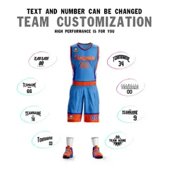 Powder Blue Orange White Graffiti Lightning Basketball Jersey 4