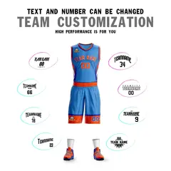 Powder Blue Orange White Graffiti Lightning Basketball Jersey 4