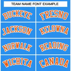 Powder Blue Orange-White Raglan Varsity Full-Snap Letterman Jacket 3