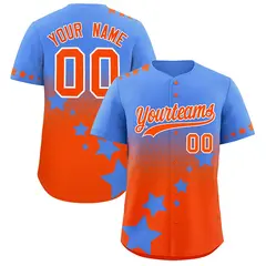 Powder Blue Orange White Rising Stars Gradient Baseball Jersey
