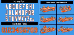 Powder Blue Orange-White Stripe Raglan Baseball Jersey 3