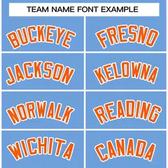 Powder Blue Orange-White Varsity Full-Snap Letterman Jacket 3