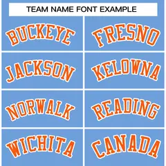 Powder Blue Orange-White Varsity Full-Snap Letterman Jacket 3